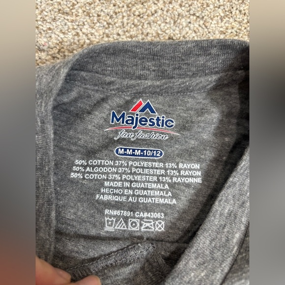 NEW! New York Mets Girl’s T Shirt Medium Pocket Baseball Orange and Blue - Picture 5 of 6